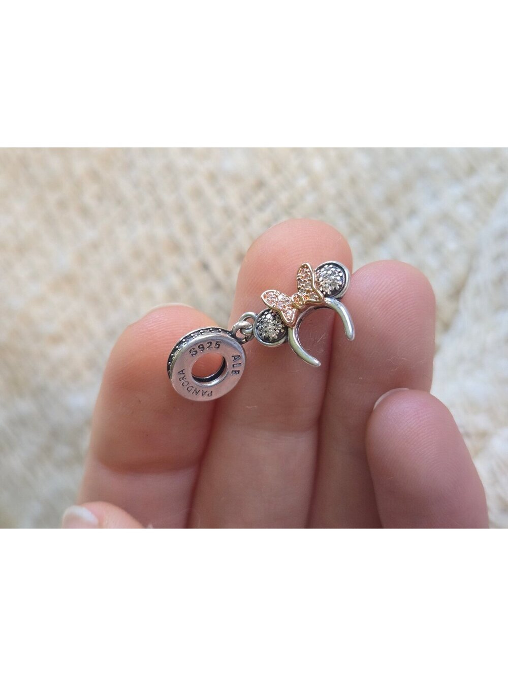 Disney pandora charm minnie ears cubic zirconia s925 ale